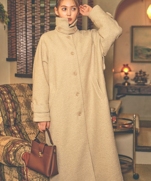 「moment+」 ステンカラーコート L ベージュ レディース_画像6