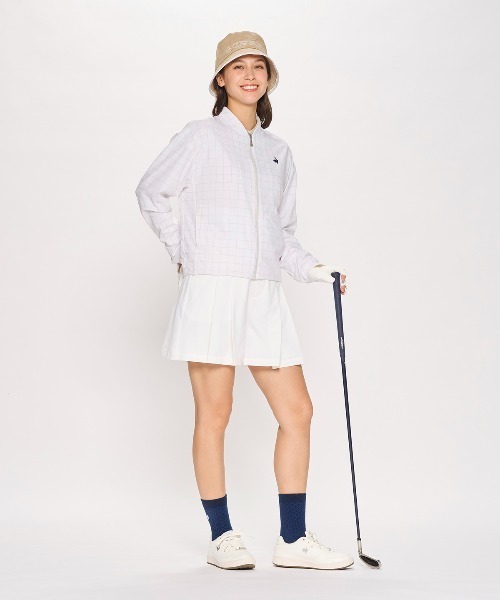 サイズ：M LE COQ GOLF ルコックゴルフ  ジップジャケット シアサッカー  ホワイト系 [240101281633] ゴルフウェア レディース ストスト LE COQ GOLF ルコックゴルフ ジップジャケット シアサッカー