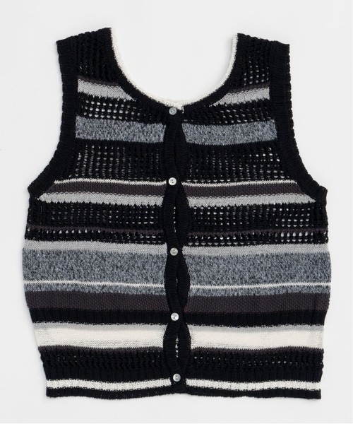 MAISON SPECIAL ベスト ジレ 2way Multi Border Tank Top/2WAY
