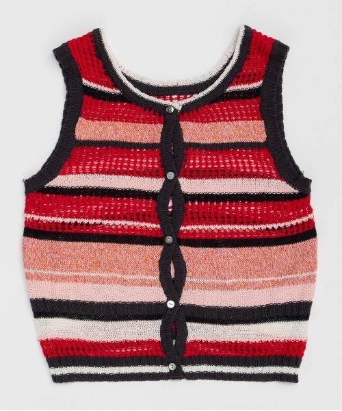 MAISON SPECIAL ベスト ジレ 2way Multi Border Tank Top/2WAY