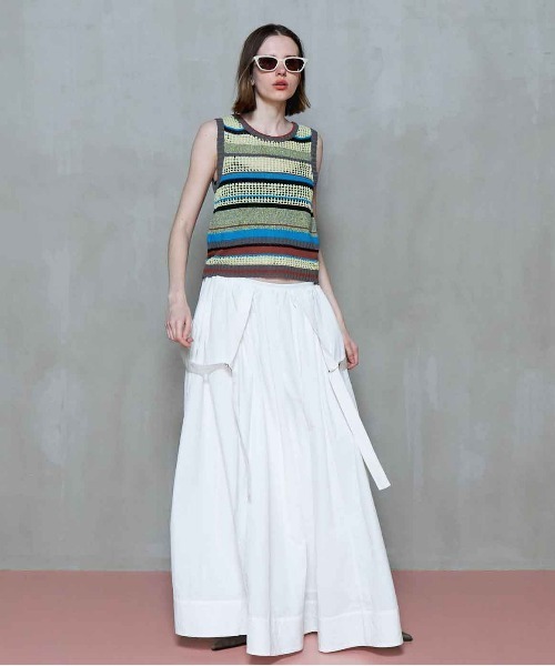 MAISON SPECIAL ベスト ジレ 2way Multi Border Tank Top/2WAY