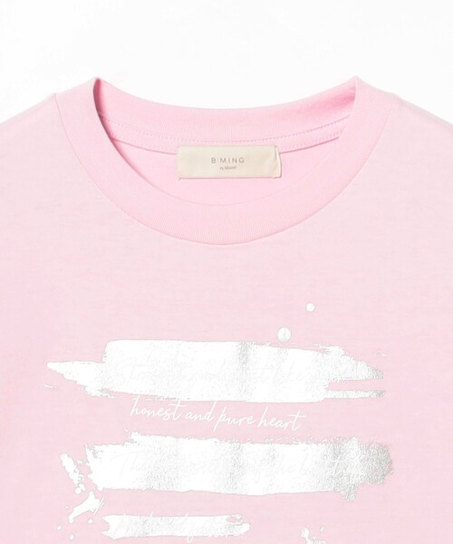B：MING by BEAMS tシャツ 箔プリント レターロゴ Tシャツ
