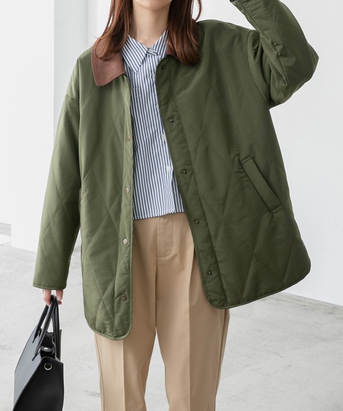 「BONLECILL」 中綿ブルゾン FREE カーキ レディース_画像6