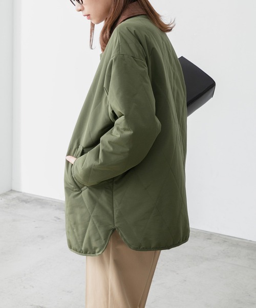 「BONLECILL」 中綿ブルゾン FREE カーキ レディース_画像8