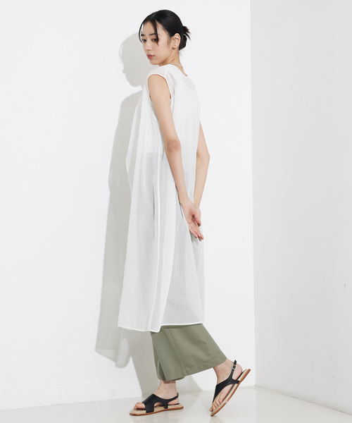 ブラウス シャツ ソフトオーガンジーロングブラウス/夏服/シアーシャツ レディース qualite ブラウス シャツ ソフトオーガンジーロングブラウス