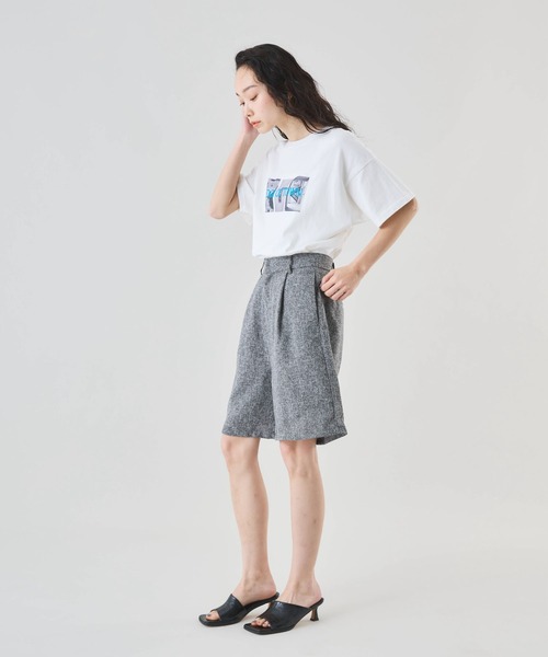 Muscat ハーフパンツ パンツ 「セットアップ可」サマーツイードタック