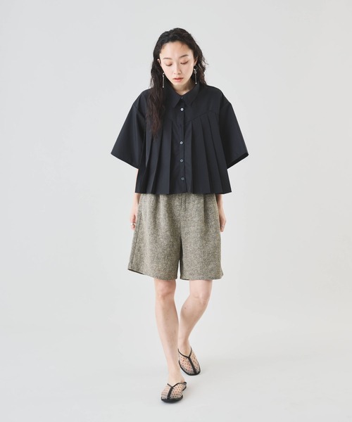 Muscat ハーフパンツ パンツ 「セットアップ可」サマーツイードタック