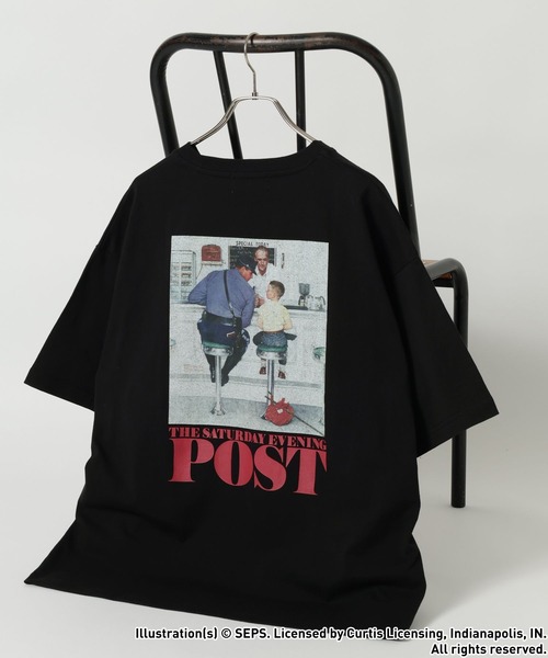 tシャツ 「THE SATURDAY EVENING POST」Going＆coming グラフィックプリントTシャツ レディース メンズ THE SATURDAY EVENING POST】Going&coming グラフィックプリント
