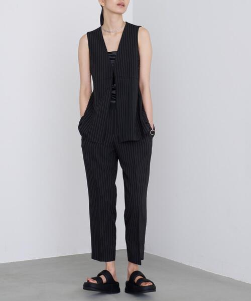 INDIVI GALLEST ベスト ジレ 「セットアップ対応」イージーペプラム
