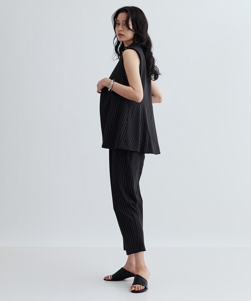 INDIVI GALLEST ベスト ジレ 「セットアップ対応」イージーペプラム