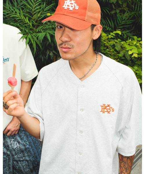 KEBOZ MLB TOKYO SERIES SHIRT 半袖シャツ KEBOZ シャツ ICON MESH BASEBALL HENLEY メンズ : ZOZOTOWN