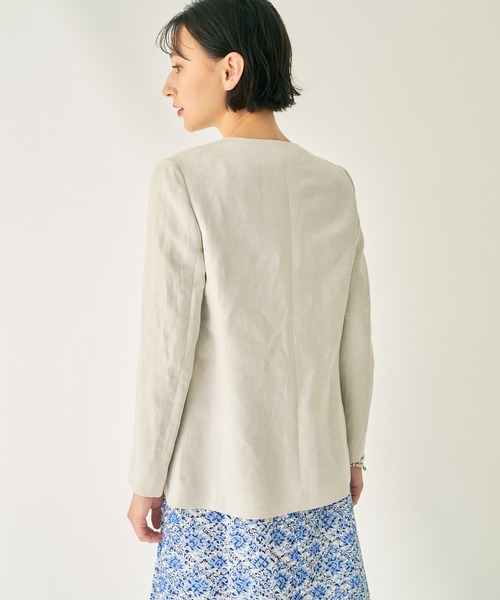 極美品】アナイノーカラージャケット38M春夏薄手おしゃれ