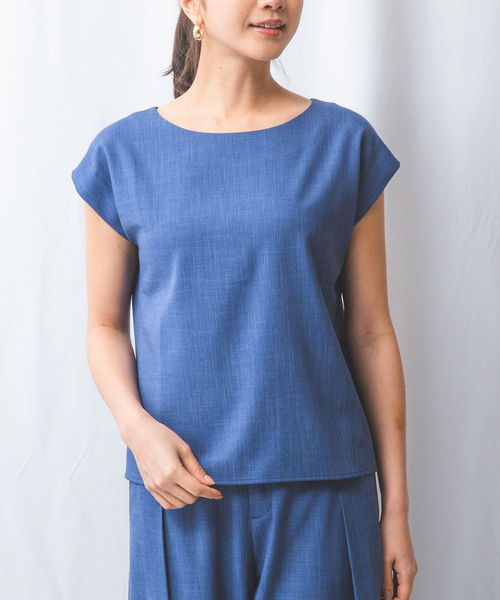 【NARACAMICIE】【セットアップ対応】シャンブレー半袖ブラウス NARACAMICIE ブラウス シャツ 「NARACAMICIE」「セットアップ