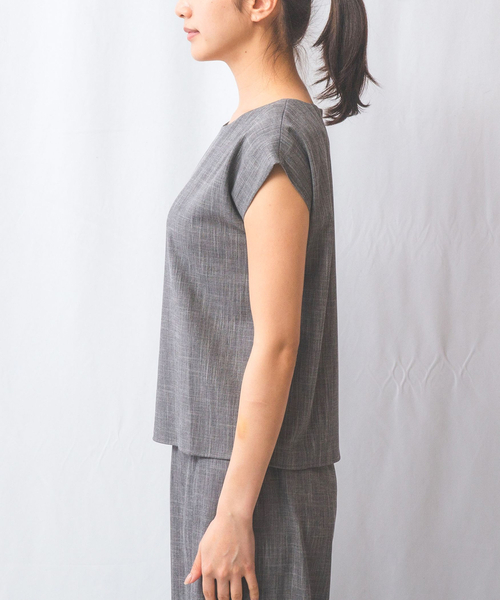 【NARACAMICIE】【セットアップ対応】シャンブレー半袖ブラウス NARACAMICIE ブラウス シャツ 「NARACAMICIE」「セットアップ
