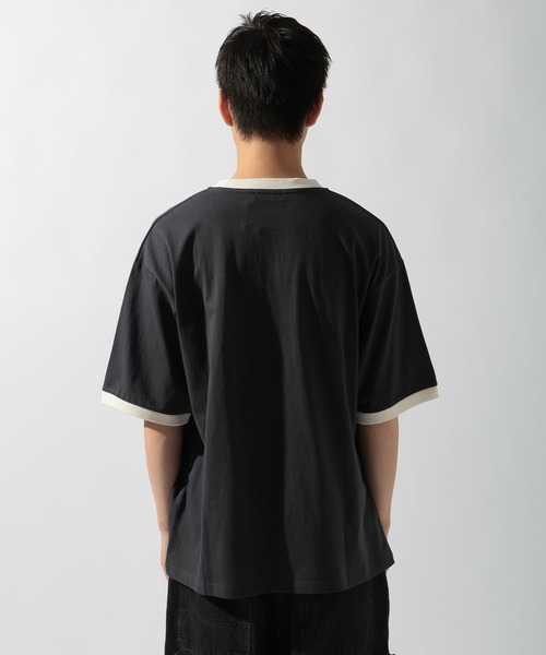 niko and… tシャツ コード刺繍リンガーTシャツ メンズ