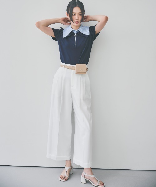 もに出品 AND COUTURE（アンドクチュール） ブラウス シャツ ダブルカラーZIP
