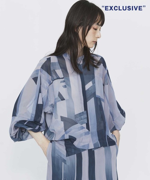 ブラウス シャツ 「HARUNOBUMURATA/ハルノブムラタ」別注 HAYES by KYOTO MARBLE/パフスリーブシアーブラウス/京都マ