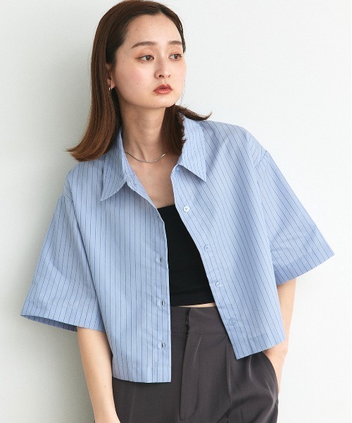 ad thie（アドティエ） ブラウス シャツ 半袖 ハーフスリーブ ショート