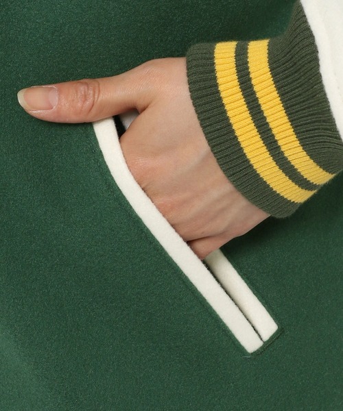 niko and…（ニコアンド） ノーカラージャケット MEDIUM グリーン