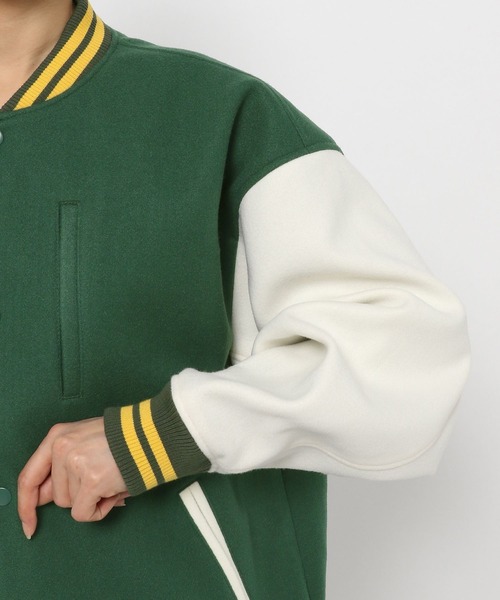 niko and…（ニコアンド） ノーカラージャケット MEDIUM グリーン