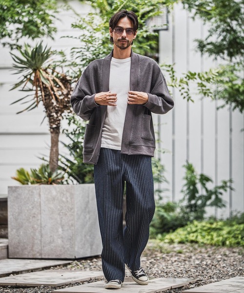 ワイドボーイ CAMBIO（カンビオ） ジーンズ mp13918-Stripe Denim Wide Straight