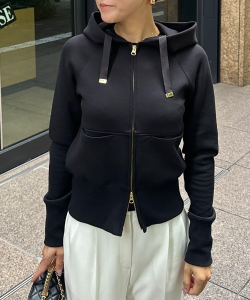 「JENNE」 ジップアップパーカー SMALL アイボリー レディース