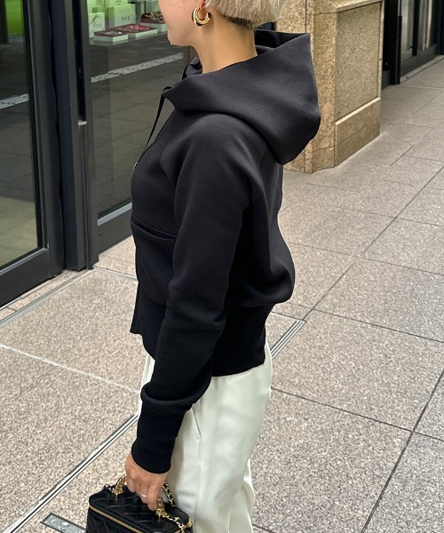 「JENNE」 ジップアップパーカー SMALL アイボリー レディース