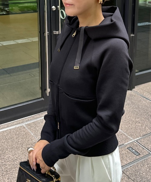 「JENNE」 ジップアップパーカー SMALL アイボリー レディース