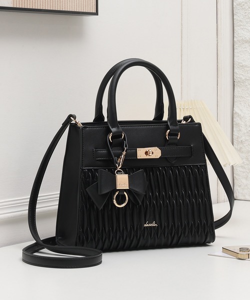 ダズリン dazzlin バッグ ボストンバッグ ショルダー レディース 斜めがけ 大人 軽量 リボンチャーム付 ギャザーシャーリング DAZ60230B dazzlin（ダズリン） ショルダーバッグ バッグ 「dazzlin/ダズリン