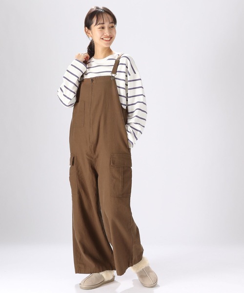 niko and…（ニコアンド） オーバーオール FREE ブラック レディース