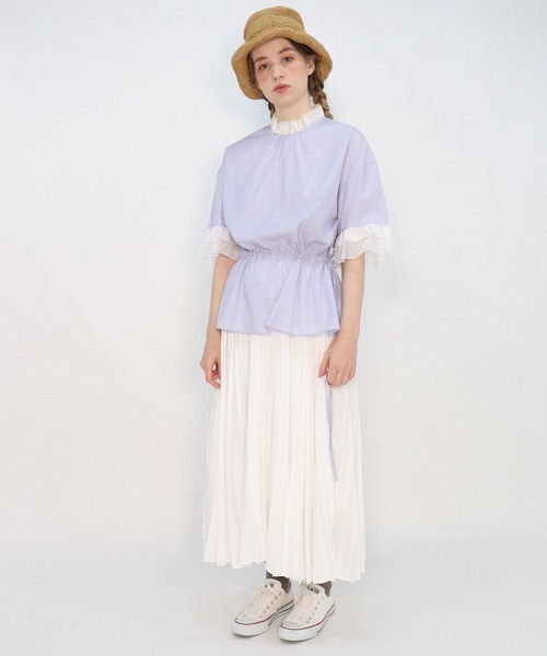 「haupia」 半袖ブラウス MEDIUM ブラック レディース_画像4