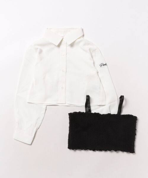 PINKHUNT（ピンクハント） ブラウス シャツ ボアビスチェ付きシャツ