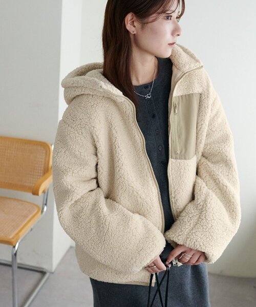Discoat ブルゾン アウター 「WEB限定」フードボアブルゾン レディース