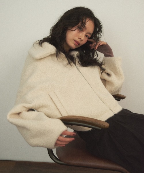 Shelly island（シェリーアイランド） ブルゾン アウター ボアZIP