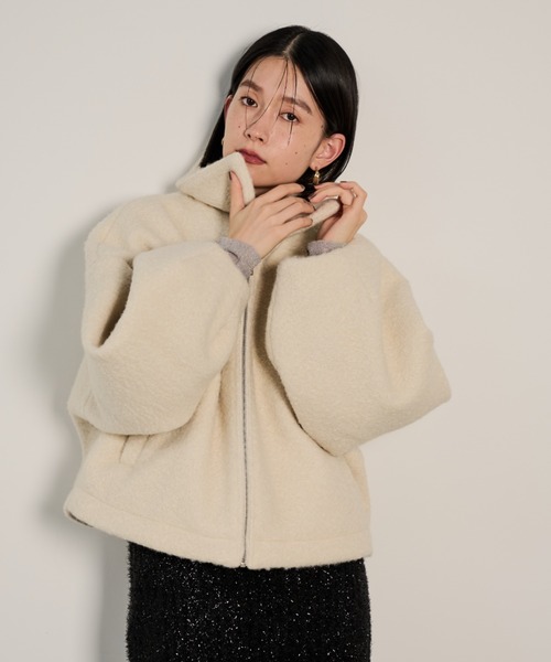 Shelly island（シェリーアイランド） ブルゾン アウター ボアZIP