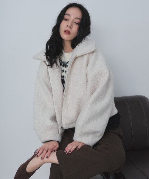 Shelly island（シェリーアイランド） ブルゾン アウター ボアZIP