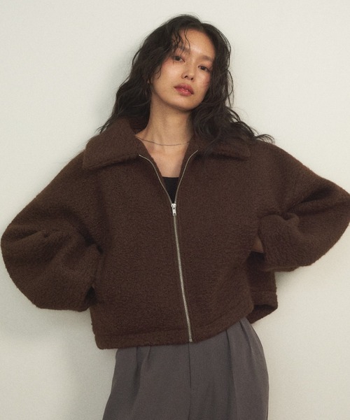 Shelly island（シェリーアイランド） ブルゾン アウター ボアZIP