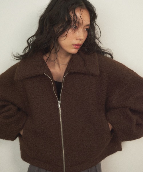 Shelly island（シェリーアイランド） ブルゾン アウター ボアZIP