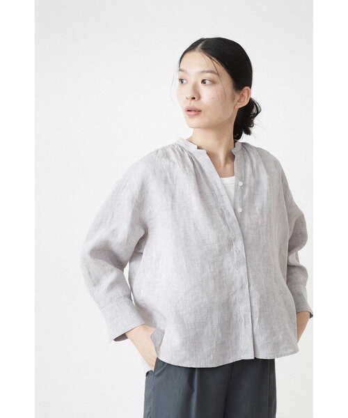 「human woman」 7分袖ブラウス SMALL グレー レディース_画像3