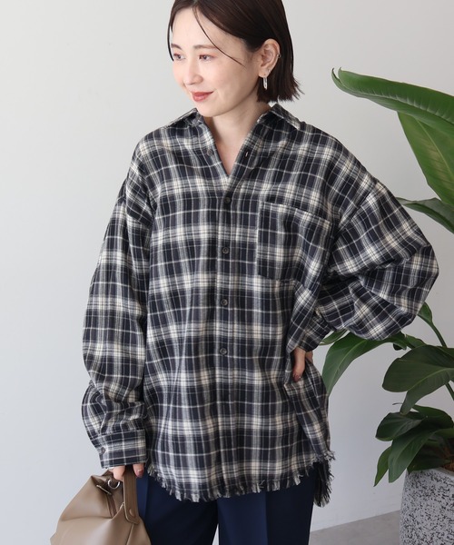 新品未使用！起毛チェックシャツ AMERICAN HOLIC（アメリカンホリック） ブラウス シャツ フリンジヘム