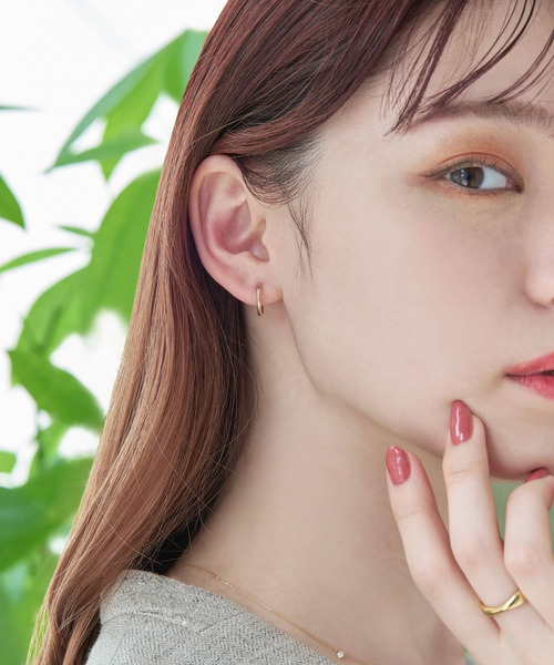 Phoebe（フィービー） ピアス 「K10」ディアフープピアス ローズ