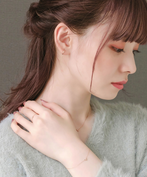 Phoebe（フィービー） ピアス 「K10」ディアフープピアス ローズ
