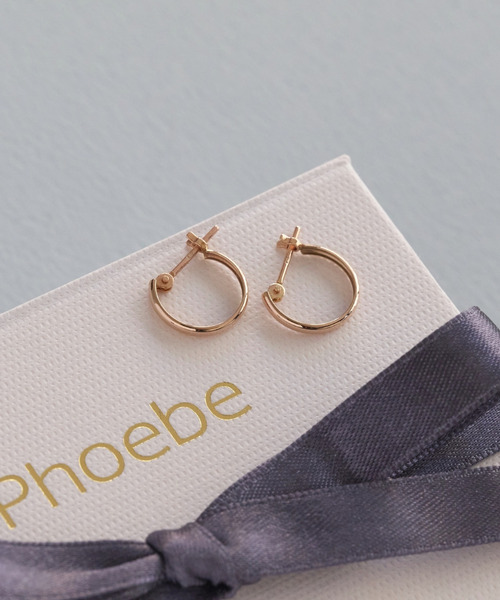 Phoebe(フィービー) ピアス 「K10」ディアフープピアス ローズ Phoebe(フィービー) ピアス 「K10」ディアフープピアス ローズ