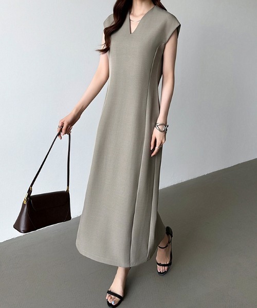 「COCOMOMO」 ノースリーブワンピース M グレー レディース_画像8