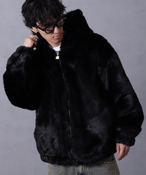 激レア！！！極美品　FUBU スウェット　ジャケット コート FUBU（フブ） コート ジャケット Faux Far Hooded Jacket / フォウ