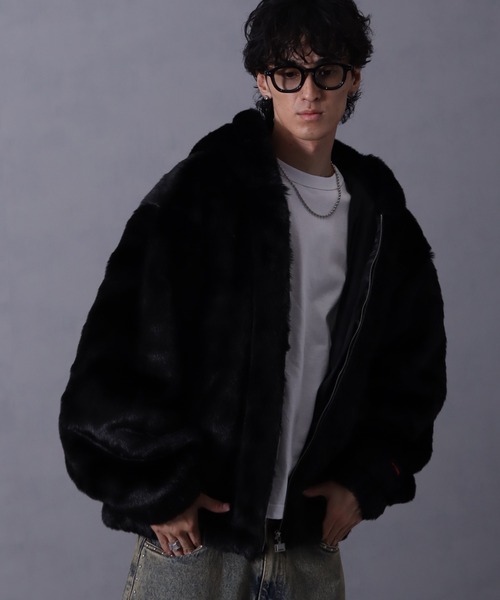FUBU｜ファージャケット　(にろう) FUBU（フブ） コート ジャケット Faux Far Hooded Jacket / フォウ