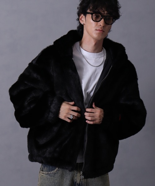FUBU（フブ） コート ジャケット Faux Far Hooded Jacket / フォウ