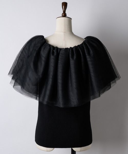 「J1U by LA BELLE ETUDE」 半袖ニット FREE ブラック レディース_画像3