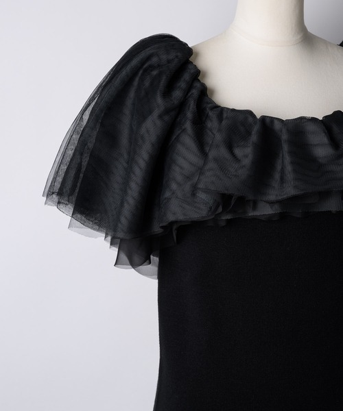 「J1U by LA BELLE ETUDE」 半袖ニット FREE ブラック レディース_画像5