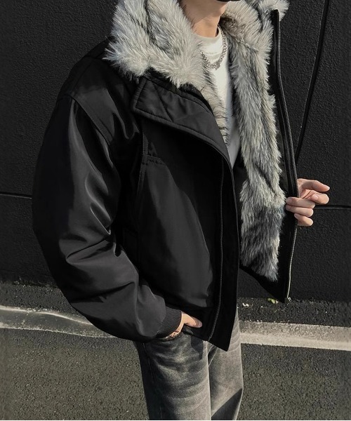 NEW GENTLEMAN ブルゾン アウター シルバーウルフ ファーブルゾン